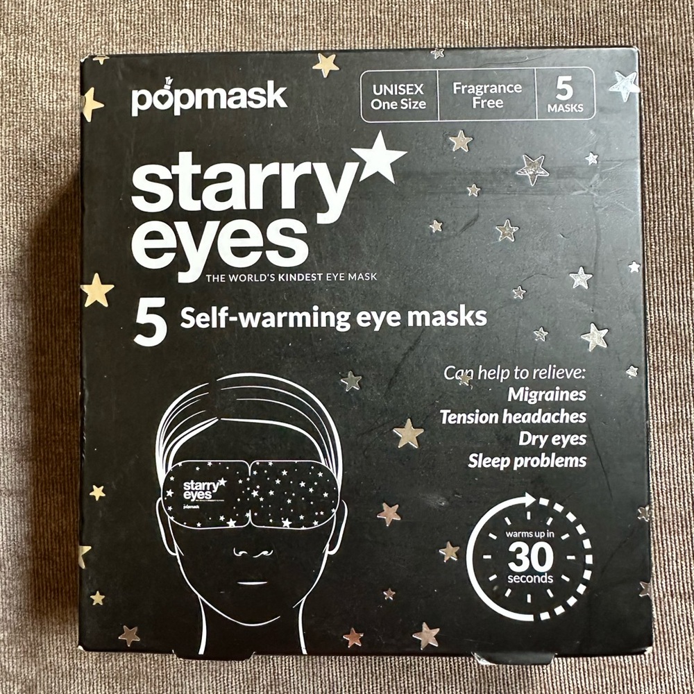 NEW Popmask Starry Eyes 5 Pack of Warming Eye Masks.